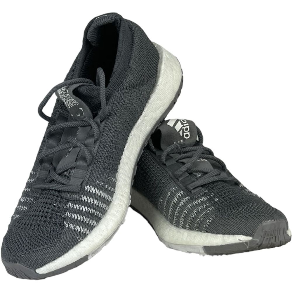 Adidas Women Pulse Boost Sneakers Knit Textile Grey White Running Shoes US 5
